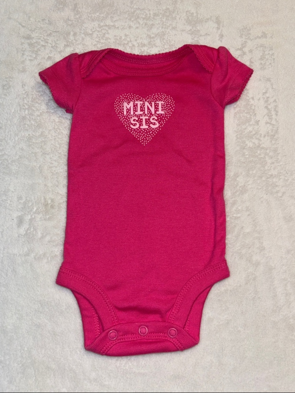 (3 for $10) carters Hot Pink 'Mini Sis' Baby One-Piece Bodysuit